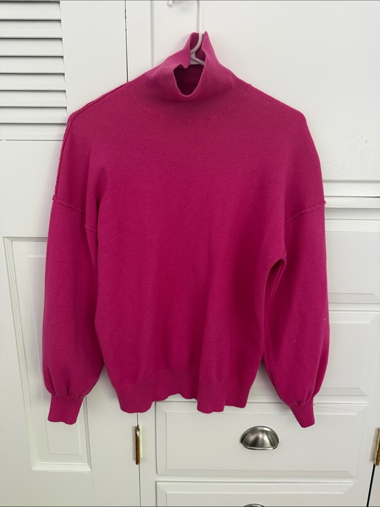 Sweaters - Womens Fuchsia Turtleneck Sweater